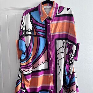 Multi-Colored Shirt Dress